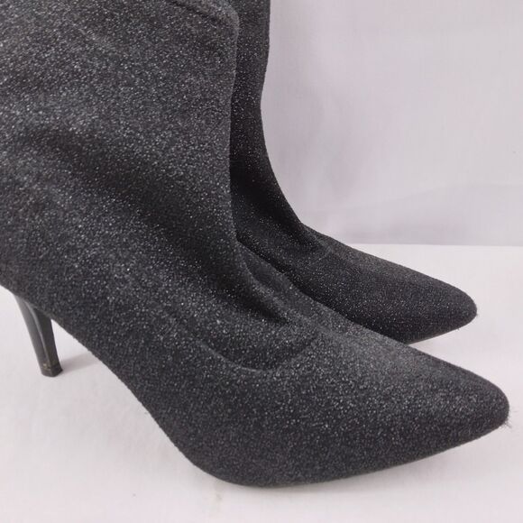 Jones New York Marcia Black Glitter Ankle Boots Witchcore Womens Size 7 - Picture 2 of 14